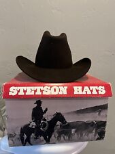 Chapéu de cowboy castor Stetson 3X vintage com caixa marrom chocolate 7 3/8 comprar usado  Enviando para Brazil