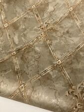 Papel de parede vinil textura Fleur De Lis ouro metálico treliça diamante ARABELLA II comprar usado  Enviando para Brazil