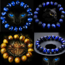 6/8/10mm Natürliche Stein Blau Tigerauge Perlen Armband Männer Frauen Schmuck comprar usado  Enviando para Brazil