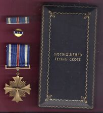 WWII Distinguished Flying Cross with ribbon bar and lapel pin in Case DFC , used for sale  Henryville