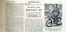 Ciclomotor DUCATI '55' 49cc o.h.v. Motocicleta: recorte de relatório de revista 1956 comprar usado  Enviando para Brazil
