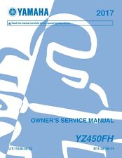 Yamaha owners service manual 2017 YZ450F, used for sale  Shipping to South Africa