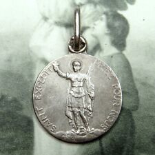 Saint Expeditus, Expedit. Colgante religioso antiguo. Medalla de plata. Por Penin. segunda mano  Embacar hacia Mexico