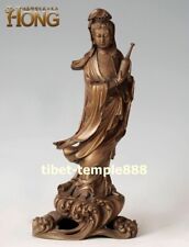 36 cm Chinese Art Deco pure Bronze Avalokitesvara Kwan-Yin Bodhisattva Sculpture for sale  Shipping to Canada