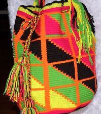 Bolsa tiracolo Wayuu de crochê feita à mão artesãos azul, usado comprar usado  Enviando para Brazil