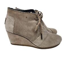 Used, Tom's Gray Suede Wedge Ankle Boot Booties Shoe Size 7 for sale  Shipping to South Africa