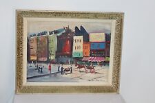 Vintage Paris France Oil Painting Street Scene Men Women Horse Buggy #2 Signed for sale  Shipping to Canada