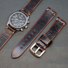 Usado, Pulseira de relógio de couro genuíno vintage desgastada 18-26 mm pulseira de substituição comprar usado  Enviando para Brazil