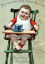 Cartão comercial vitoriano bebê cadeira alta vida metropolitana seguro industrial 1880 comprar usado  Enviando para Brazil