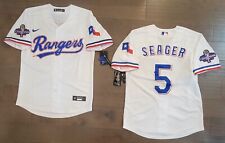 #5 Camiseta deportiva blanca de los Corey Seager de los Texas Rangers 2023 cosida WS Champions segunda mano  Embacar hacia Argentina