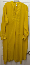 Vestido túnica H&M kaftan caftan lounge cover-up amarelo mostarda longo slv tamanho M em excelente estado usado comprar usado  Enviando para Brazil