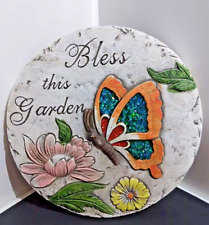 10" Garden Stepping Stone Butterfly & Flowers for sale  Shipping to South Africa