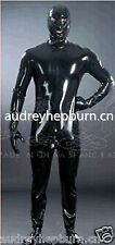 Latex Rubber Black Suit Full-body Handsome Tights Hood Catsuit Bodysuit Size  for sale  Shipping to United States