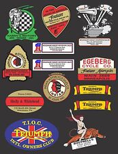 VINTAGE MOTORCYCLE DEALER DECALS  OLD SCHOOL for sale  Shipping to South Africa