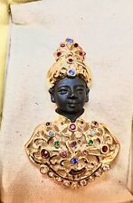 Rare Vintage & Signed BUTLER Nubian Jeweled Blackamoor Brooch, used for sale  Shipping to South Africa