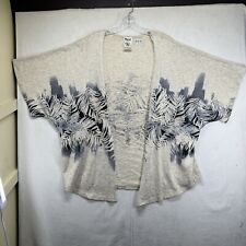 Women’s Vocal Short Sleeve Gray Bling Palms Open Front Shirt/Jacket XL USA for sale  Shipping to South Africa