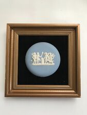 Wedgwood Blue jasperware Framed Round plaque  ., used for sale  Shipping to South Africa