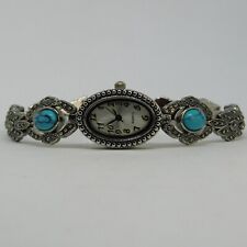 Usado, Relógio feminino analógico quartzo tom prata escura tamanho. Bateria nova de 7 1/2 pol. comprar usado  Enviando para Brazil