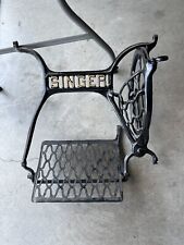 Antique Singer Treadle Sewing Machine Cast Iron Base Parts wheel and pedal  for sale  Spring Hill