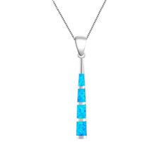 Usado, Pingente de taco de beisebol azul oceano esterlina S925 colar de barra de opala azul feminino comprar usado  Enviando para Brazil