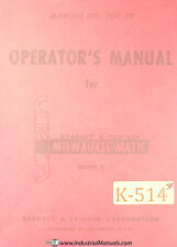 Kearney Trecker II, Milwaukee Matic Mill, Operations Manual  for sale  Shipping to Canada