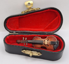 Violin Wooden Brooch Pin Case Velvet 55x20mm 3.6g Austria Box T2710 J1B650 for sale  Shipping to South Africa