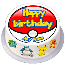 Decoração de bolo redonda comestível Pokemon aniversário infantil personalizada para bolo de 7/8 polegadas comprar usado  Enviando para Brazil