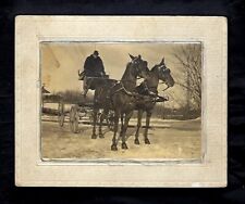 Tarjeta de gabinete c1890 hombre montar a caballo y carruaje, foto en marco de cartón segunda mano  Embacar hacia Argentina