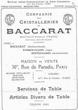 Cristal baccarat catalogue d'occasion  France
