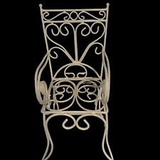 Cadeira de boneca de metal ferro cadeira pátio fio de metal jardim 12,5” off white comprar usado  Enviando para Brazil