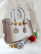 Bolsa de mão feminina de couro genuíno Himalaia 30 cm luxo cadeado sem marca qualidade superior, usado comprar usado  Enviando para Brazil