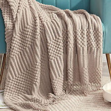 Knitted throw blanket for sale  LONDON
