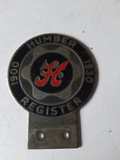 Humber register badge. for sale  BADMINTON