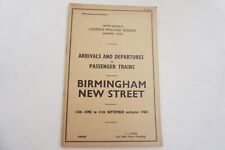 Used, '60 Birmingham Station Working Arrivals Departures Railway Timetable Trip Notice for sale  WATFORD