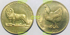 Rare Congo 1 franc un franc Lion and Hen 2002 22mm brass coin UNC for sale  Shipping to South Africa