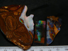 3 Nice Boulder Opal Rubs/Rough Pieces 356cts Pink/Green Fires Queensland Au NR  for sale  BLACKBURN