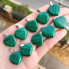 10 peças pingentes de coração de pedra preciosa malaquita chakra reiki amuleto de cura comprar usado  Enviando para Brazil