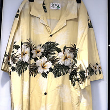 Excelente Camisa Masculina KY'S Hibisco Havaiano Amarela/Verde/Branca SS Tamanho 2XL, usado comprar usado  Enviando para Brazil