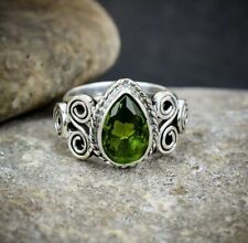 Anel de prata 925 com pedra preciosa peridoto verde feito à mão anel de joias todos os tamanhos comprar usado  Enviando para Brazil