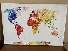 Continents map canvas for sale  San Diego