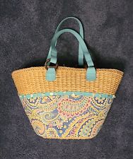 blue bag tote straw for sale  Arcadia