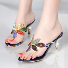 Women Rhinestone Sandals Slippers Flip Flops High Heels Slides Pumps Beach Shoes for sale  Shipping to South Africa
