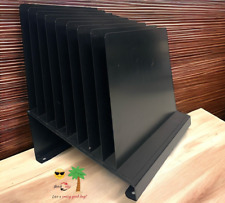 Organizador de papel/arquivo vintage preto calibre pesado metal 8 slots step up desktop, usado comprar usado  Enviando para Brazil
