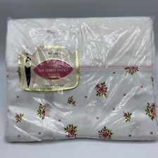 Usado, Lençol plano JC Penneys percal floral 81x108 flores rosa branco tamanho cama de casal comprar usado  Enviando para Brazil