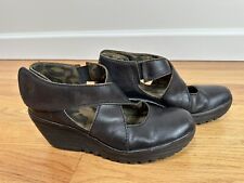 FLY LONDON Wedge Comfort Shoe Dark Brown Leather Women’s Sz 38/7.5 for sale  Shipping to South Africa