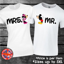Mr & Mrs Mickey & Minnie T-shirt Matching Gift Set Couples Wedding Anniversary for sale  Shipping to South Africa