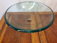 Tempered 42cm Wide 14cm Deep Green Tinged Glass Basin for sale  Shipping to South Africa