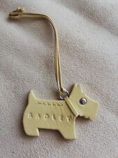 Genuine Radley Handbag Creamy Yellow Leather Dog Tag Fob Charm & Lead  for sale  CANTERBURY