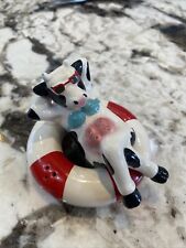 Vintage Vandor 1987 - Cow On Float Tube Salt And Pepper Shakers - Never Used for sale  Shipping to South Africa