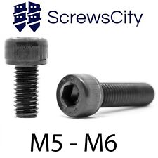 BLACK CAP HEAD SCREWS ALLEN SOCKET BOLTS HIGH TENSILE 12.9 STEEL M5 M6, used for sale  Shipping to South Africa